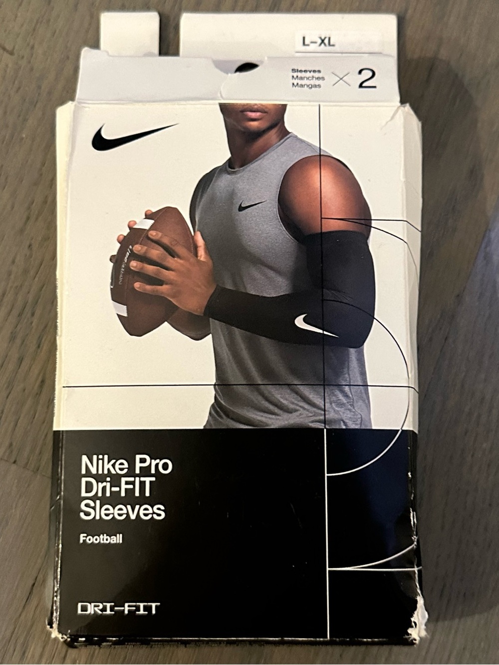 Nike Pro Dri-FIT Football Arm Sleeves Black L/XL NIB